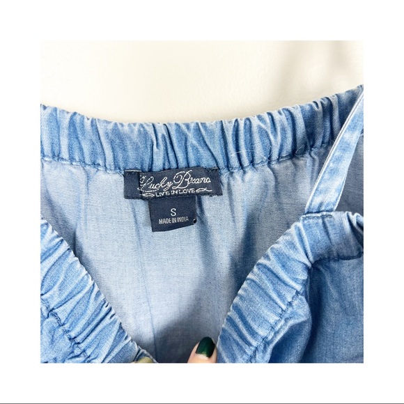 Lucky Brand Tencel Off The Shoulder Womens Top Boho Size S - Picture 4 of 7